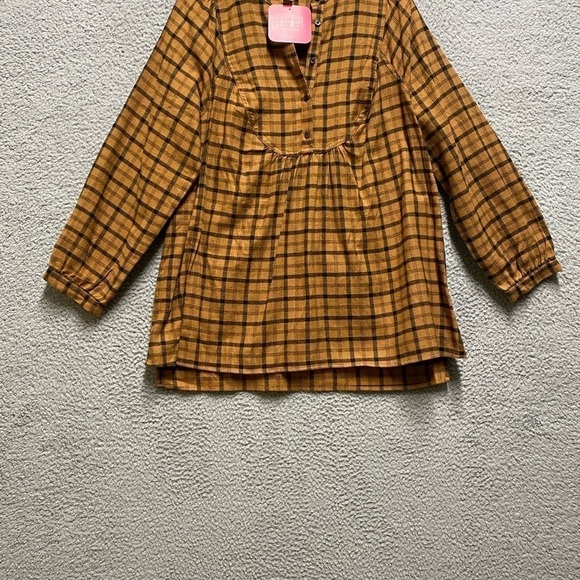 women's Isabel maternity top size XXL brown & black plaid flannel MSRP $28 - Picture 7 of 8